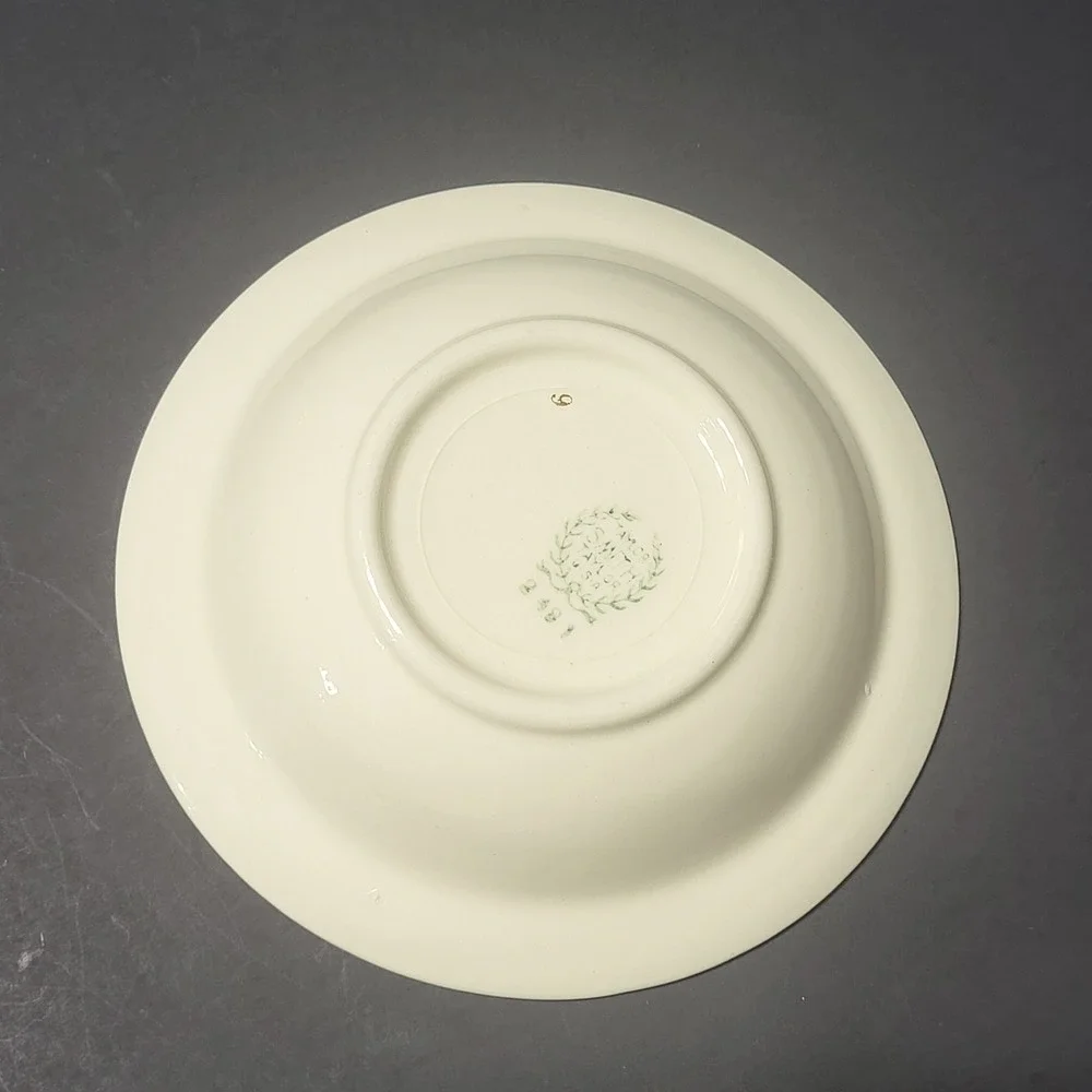 VTG Taylor Smith Taylor Cream Silver Trim‎ Fruit/Dessert Bowl USA 2 49 1